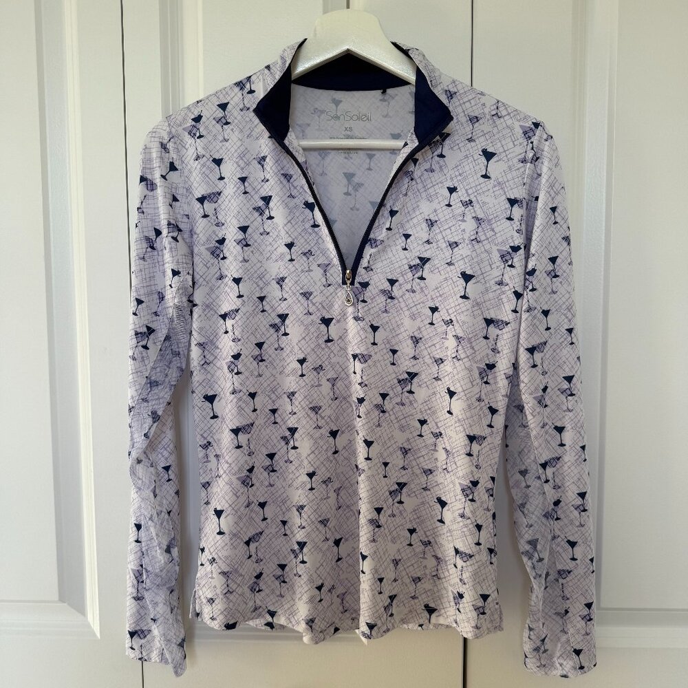 San Soleil UV 50 and Cooling Long Sleeve Womens Martini Glasses Sz XS